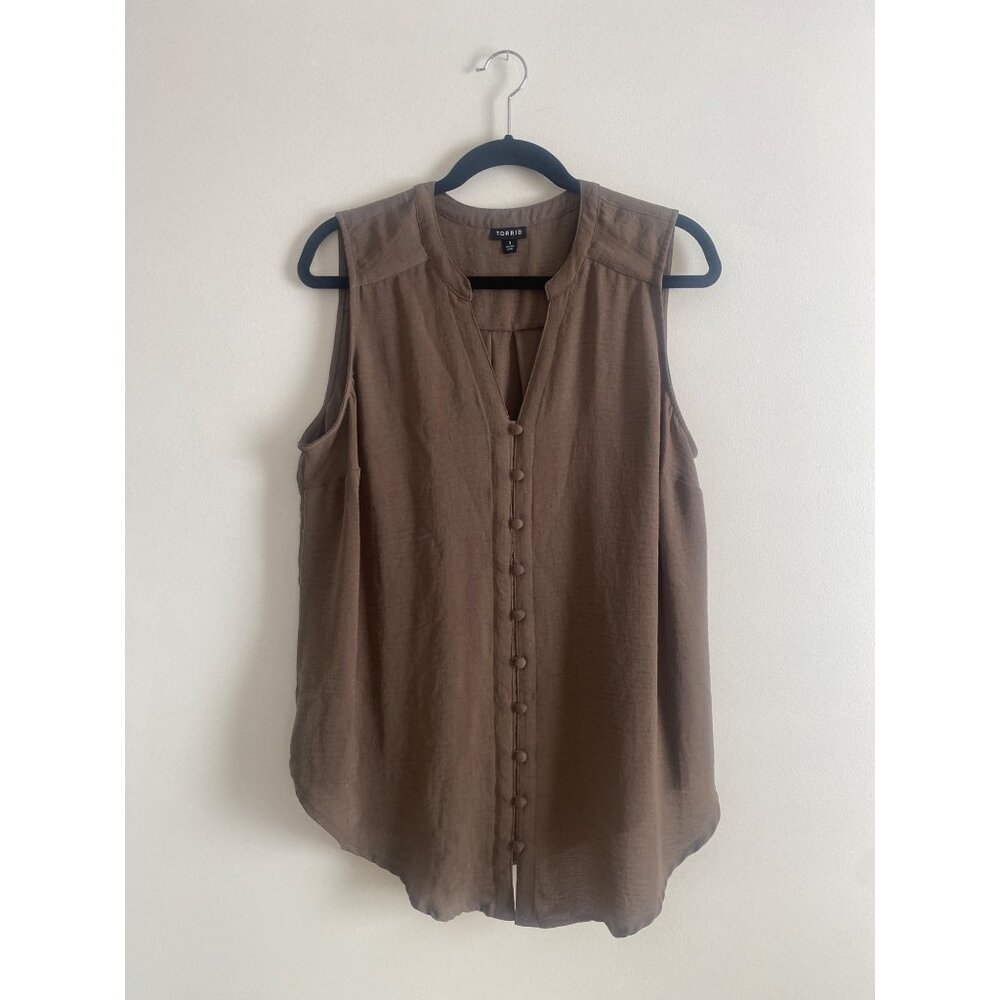 Torrid Brown Sleeveless Blouse